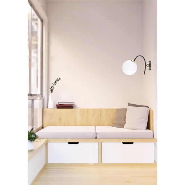 Aplică de perete alb-negru  ø 15 cm Yoyo – Squid Lighting-image-1