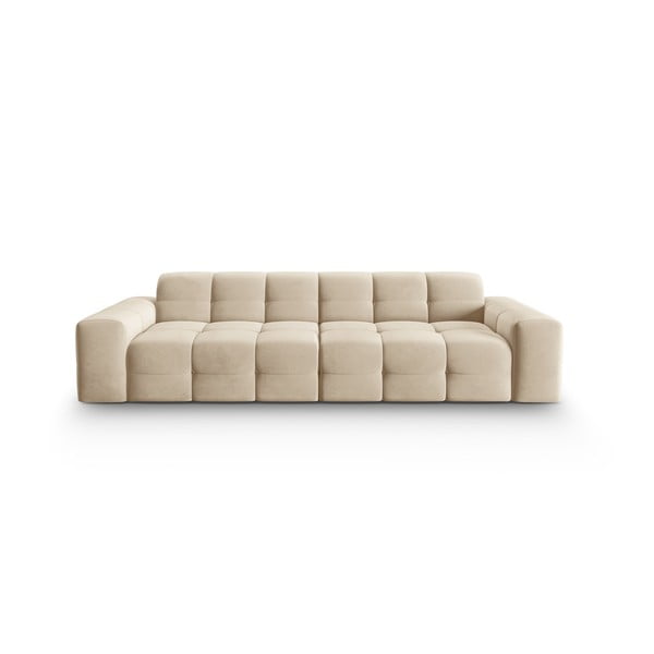 Canapea bej cu tapițerie din catifea 255 cm Kendal – Micadoni Home