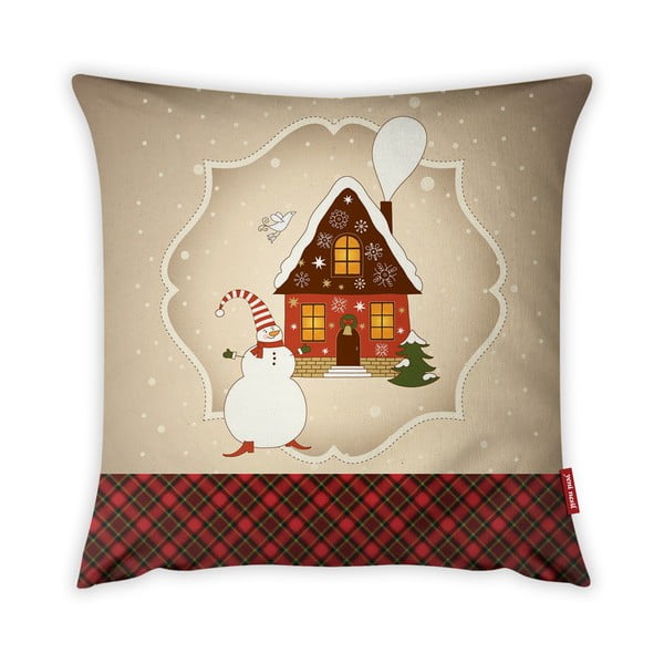 Față de pernă Vitaus Christmas Period Snowman And House, 43 x 43 cm