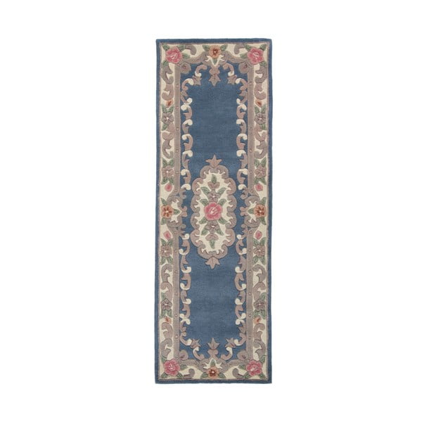 Covor din lână Flair Rugs Aubusson, 67 x 210 cm, albastru