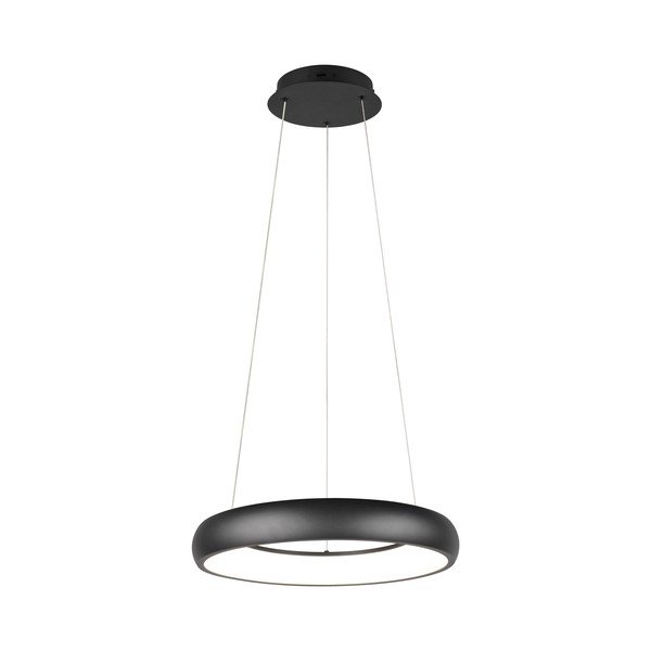 Lustră negru-mat LED cu intensitate reglabilă cu abajur din metal ø 46 cm Cardona – Trio-image-1