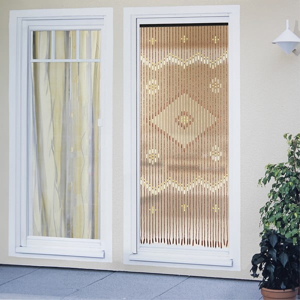 Draperie în culoare naturală din bambus 90x200 cm cu prindere la ușă Rhombus – Maximex-image-2