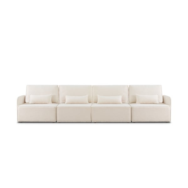 Colțar crem cu tapițerie din stofă bouclé (cu colț variabil) – Really Nice Things-image-2