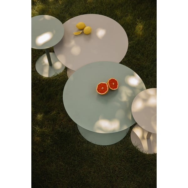 Măsuță de cafea verde salvie rotundă din oțel ø 60 cm Snow – Zuiver-image-1