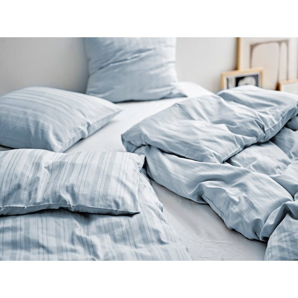 Lenjerie de pat albastru-deschis din damasc pentru pat de o persoană, extinsă 140x220 cm Noble – Södahl-image-1