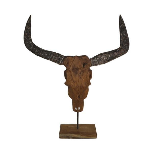 Decorațiune din lemn de tec HSM collection Buffalo Head, 80 cm