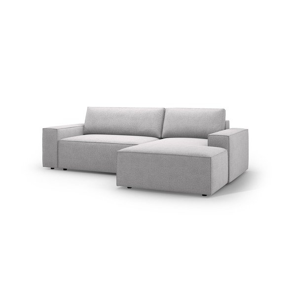 Colțar gri deschis extensibil cu tapițerie din țesătură bouclé (cu colț pe partea dreaptă) Jodie – Micadoni Home-image-2