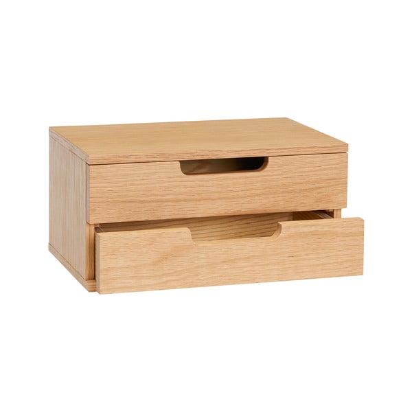 Noptieră în culoare naturală suspendată/cu rafturi cu aspect de lemn de stejar AtHand – Hübsch-image-2