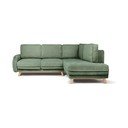 Colțar verde deschis extensibil cu tapițerie din catifea reiată  (cu colț pe partea dreaptă) Tori – Bonami Selection