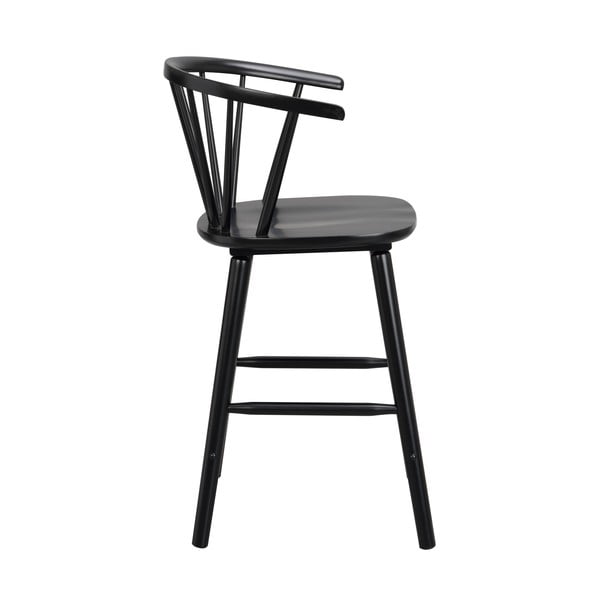 Scaun de bar din lemn de cauciuc Rowico Carmen, negru-image-3