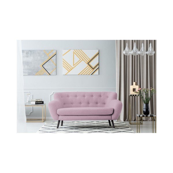Canapea cu 2 locuri Kooko Home Rock, roz -image-1