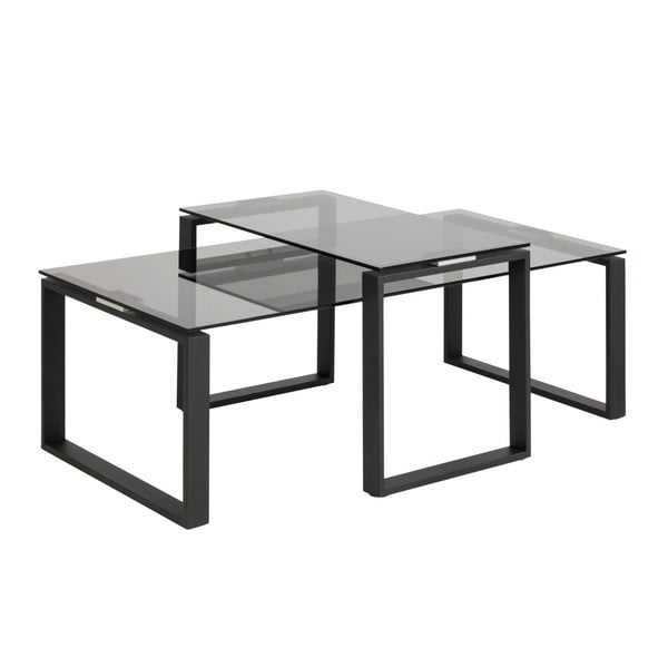 Set 2 mese de cafea cu blat din sticlă Actona Katrine