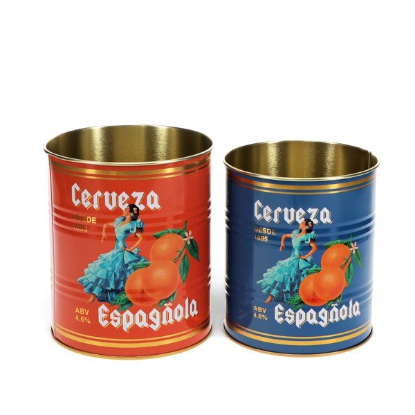 Cutii de depozitare 2 buc. din staniu decorative ø 11x13 cm Cerveza Española – Rex London