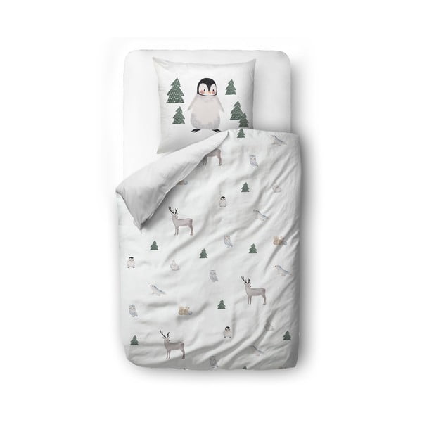 Lenjerie de pat pentru copii din bumbac satinat  140x200 cm Polar Animals - Butter Kings