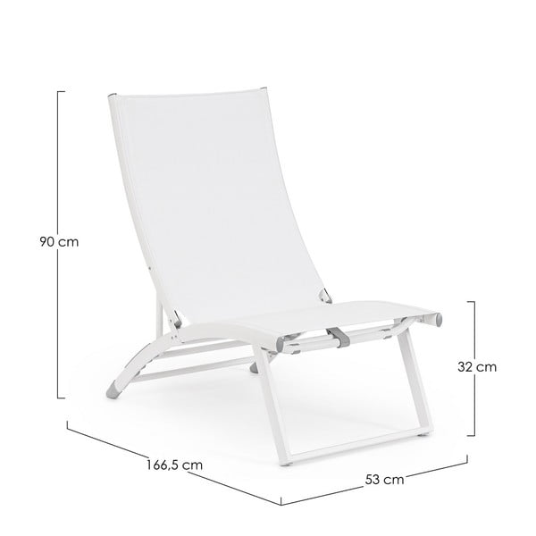 Șezlong de grădină alb din metal Taylor   – Bizzotto-image-4