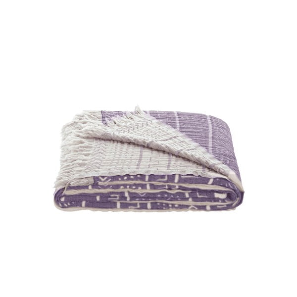 Cuvertură violet din muselină pentru pat dublu 220x240 cm Etno - Mijolnir