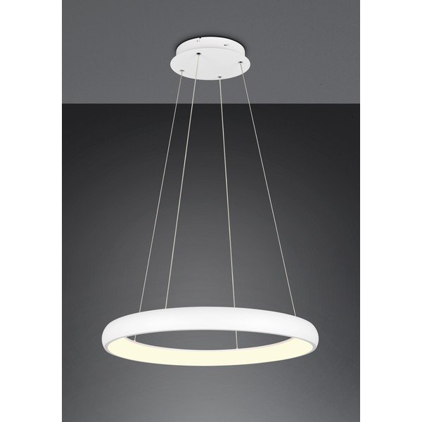 Lustră albă LED cu intensitate reglabilă cu abajur din metal ø 75 cm Cardona – Trio-image-1