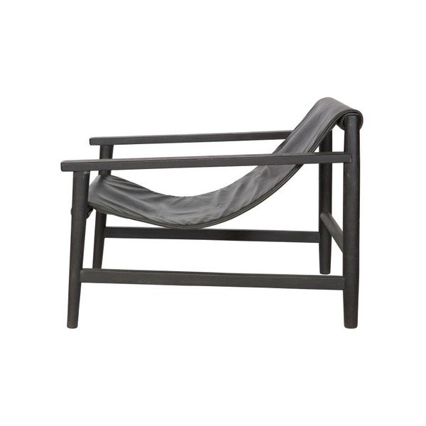 Fotoliu din piele BePureHome Sling, negru-image-2