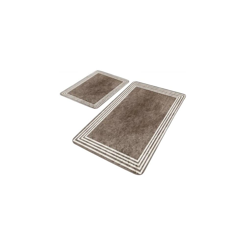 Covorașe de baie taupe 2 buc. din catifea 60x100 cm – Mila Home
