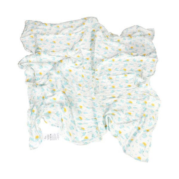 Pătură pentru copii albă-albastră din muselină de înfășurat 120x120 cm Skylark – Rex London