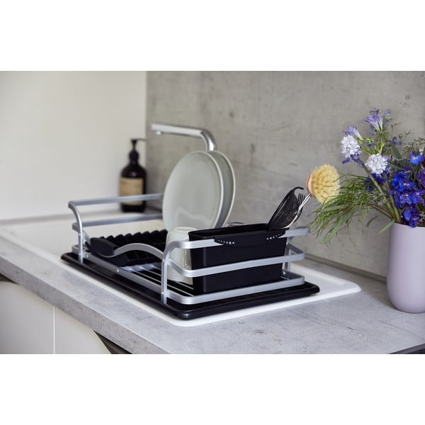 Suport pentru scurs vase Wenko Drip Aluminium, negru-image-1