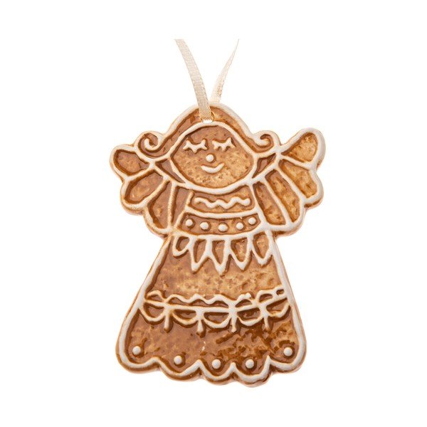 Ornament de Crăciun din ceramică 10 cm Gingerbread Angel – Dakls
