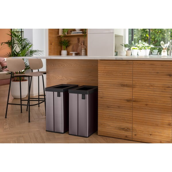 Coș de gunoi roz de reciclat din plastic reciclat 54 l Verto Recycle – Curver-image-1