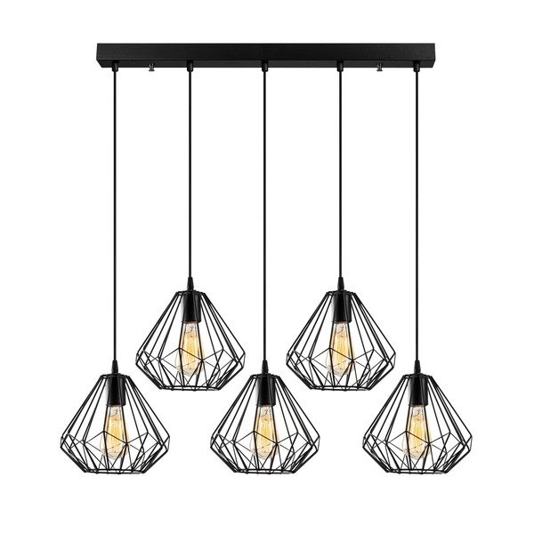 Lustră neagră cu abajur din metal Diamond – Opviq lights-image-2