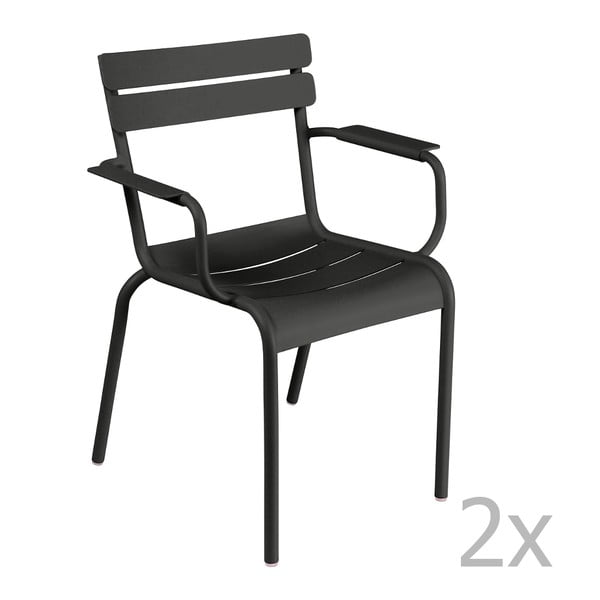 Set 2 scaune cu mânere Fermob Luxembourg, negru