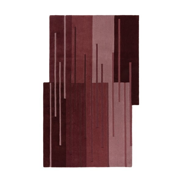 Covor burgundy țesut manual din lână 200x290 cm Split Ombre Shaped – Flair Rugs