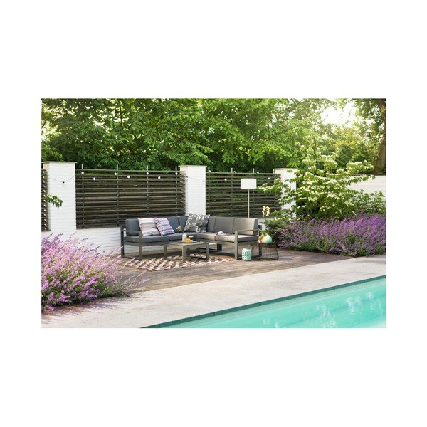 Set mobilier de grădină gri închis din aluminiu pentru 4 persoane Perpignan – Hartman-image-3