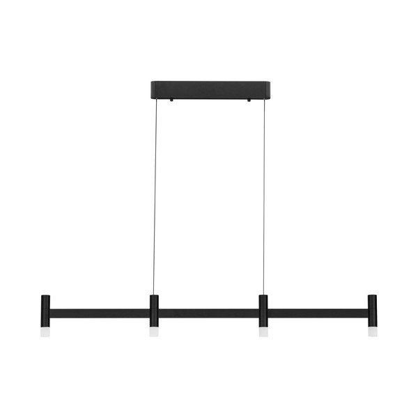 Lustră negru-mat LED cu intensitate reglabilă din aluminiu cu abajur din sticlă acrilică Poetic – Nova Luce