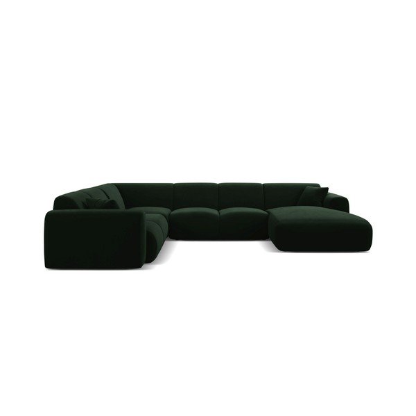 Colțar verde închis cu tapițerie din catifea (în formă de "U") Molino – Micadoni -image-1