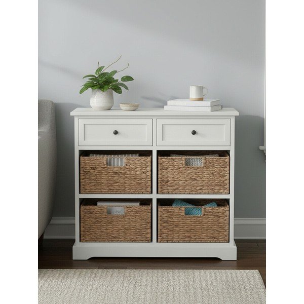 Comodă fildeș din lemn de paulownia 76x70x33 cm Vermont – Premier Housewares-image-2