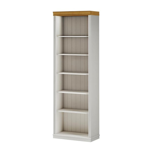 Bibliotecă albă din lemn de pin 74x223x37 cm Anita – Støraa-image-1