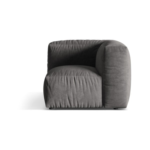 Modul pentru canapea modulară gri cu tapițerie din catifea (cu colț variabil) Martina – Micadoni 