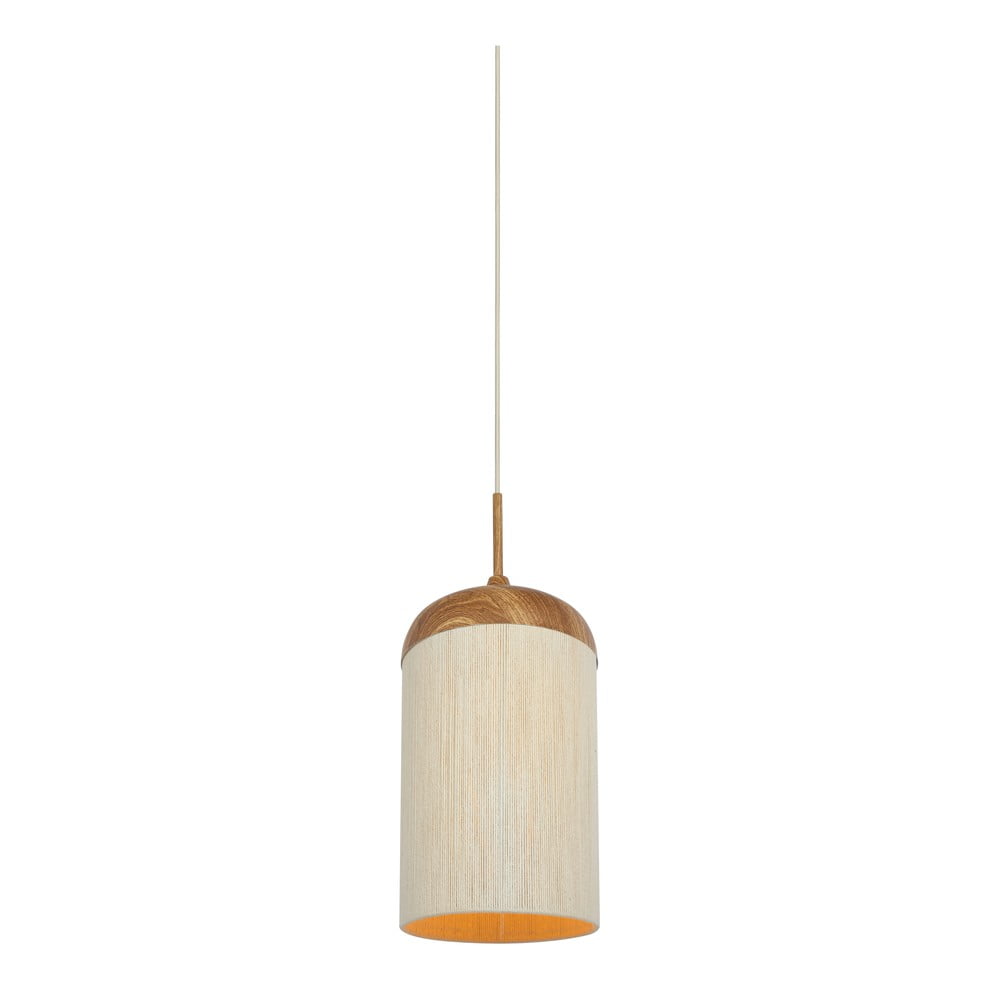 Lustră în culoare naturală cu abajur textil ø 27,5 cm Dania – Light & Living