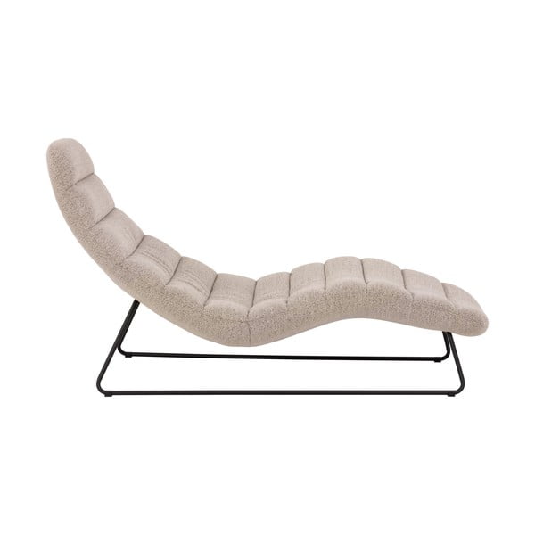 Șezlong bej cu tapițerie din țesătură bouclé Chaplin – Actona-image-2