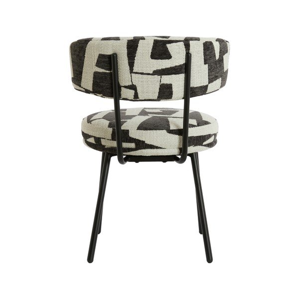 Scaun de dining negru/crem tapițat Harvie – Light & Living-image-3