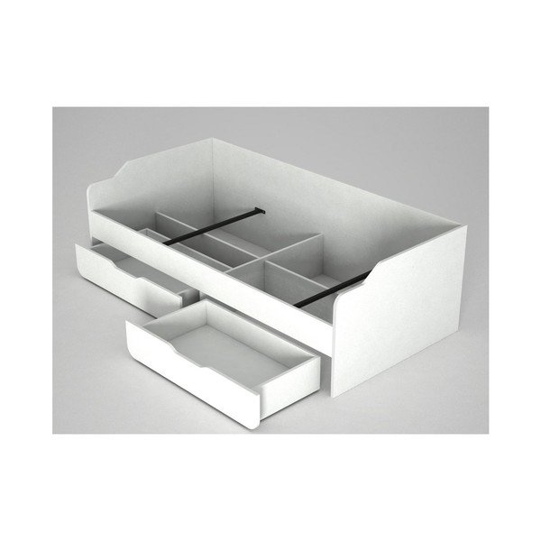 Pat din lemn pentru o persoană Young, alb-image-1