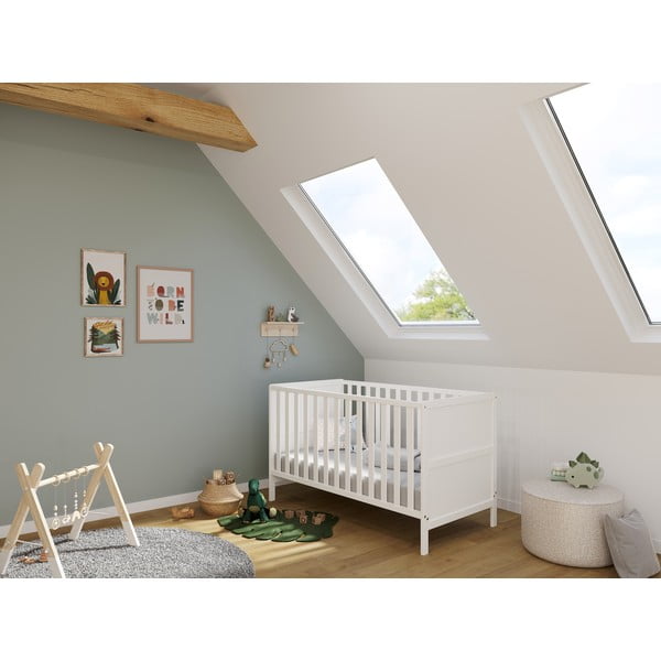 Pătuț alb din lemn masiv 70x140 cm Alkmaar – Germania-image-1