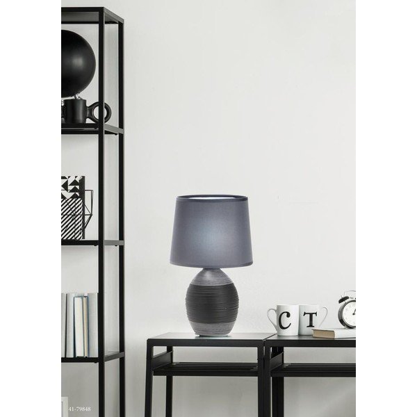 Veioză gri închis cu abajur textil (înălțime 35 cm) Ambon – Candellux Lighting-image-1