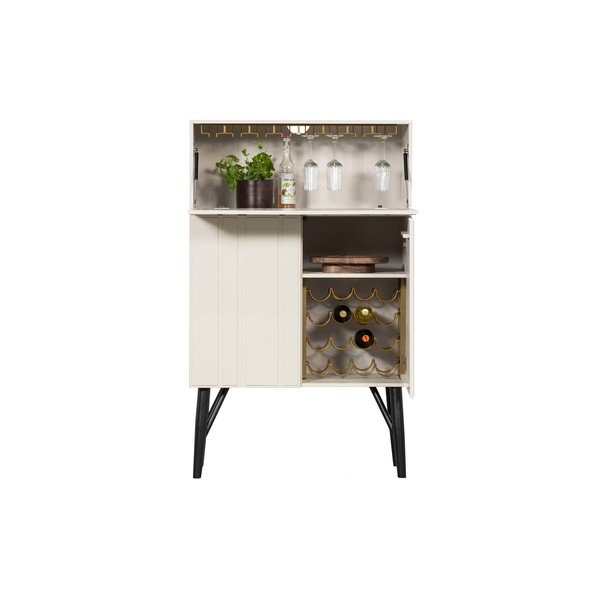 Dulap vinotecă crem din lemn de pin număr sticle 16, 90x146 cm Miller – WOOOD-image-2