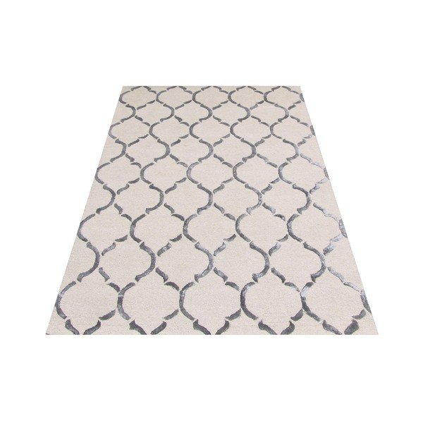 Covor țesut manual  Bakero Chain, 183 x 122 cm, argintiu-image-2