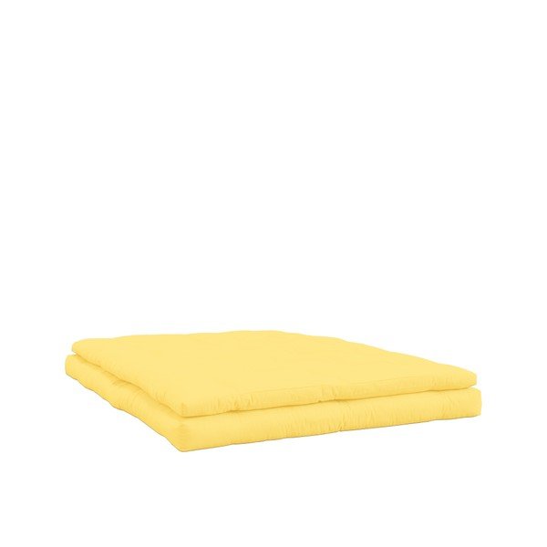 Canapea extensibilă cu detalii din piele și cusătură albă Karup Buckle Up Amarillo-image-3