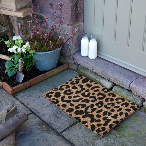 Covoraș de intrare din fibre de nucă de cocos 40x60 cm Leopard – Artsy Doormats-image-3