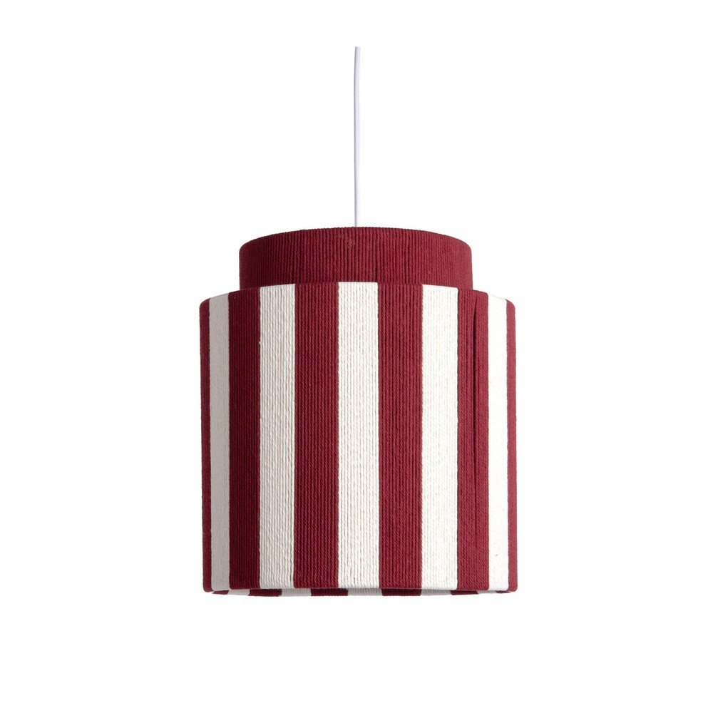 Lustra rosie/alba cu tapiterie din franghie ø 30 cm Vienna Stripes – Leitmotiv