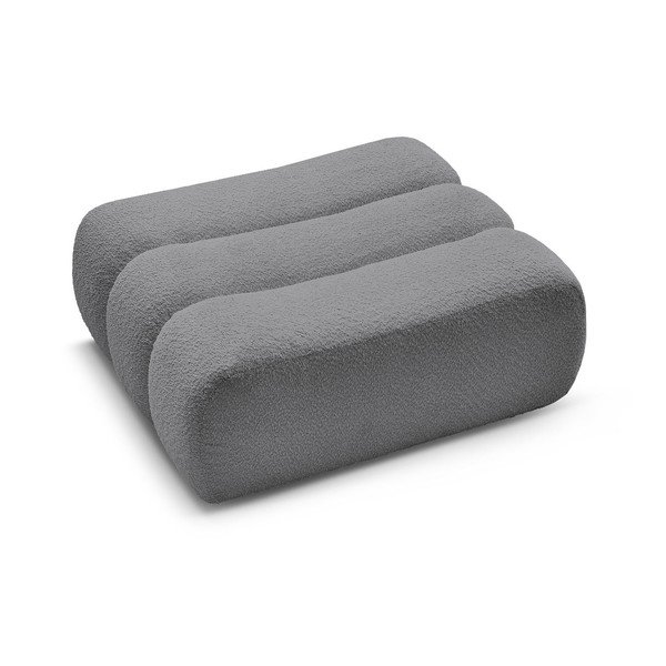 Taburet gri cu tapițerie din țesătură bouclé Azra – Bobochic Paris-image-3