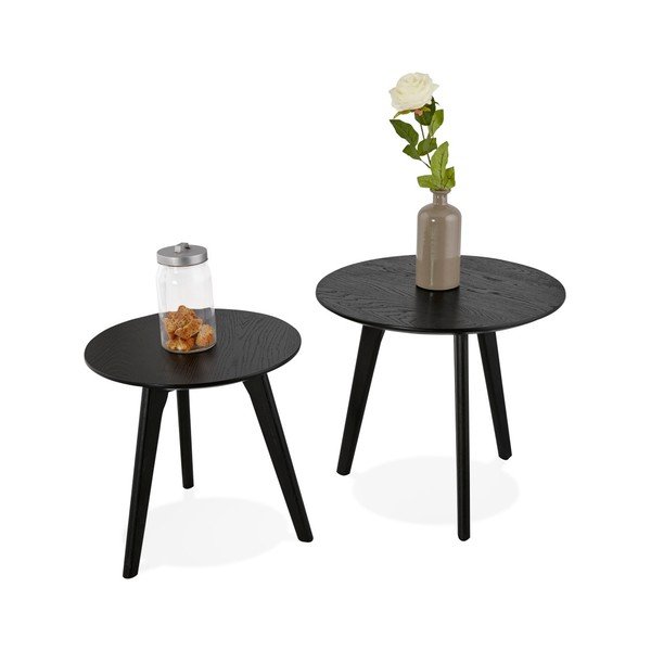 Set 2 măsuțe auxiliare cu blat negru Kokoon Espino-image-2