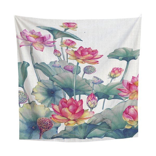 Tapiserie 140x140 cm Pink Flowers – Really Nice Things